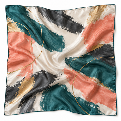 Abstract Brushstroke Square Scarf