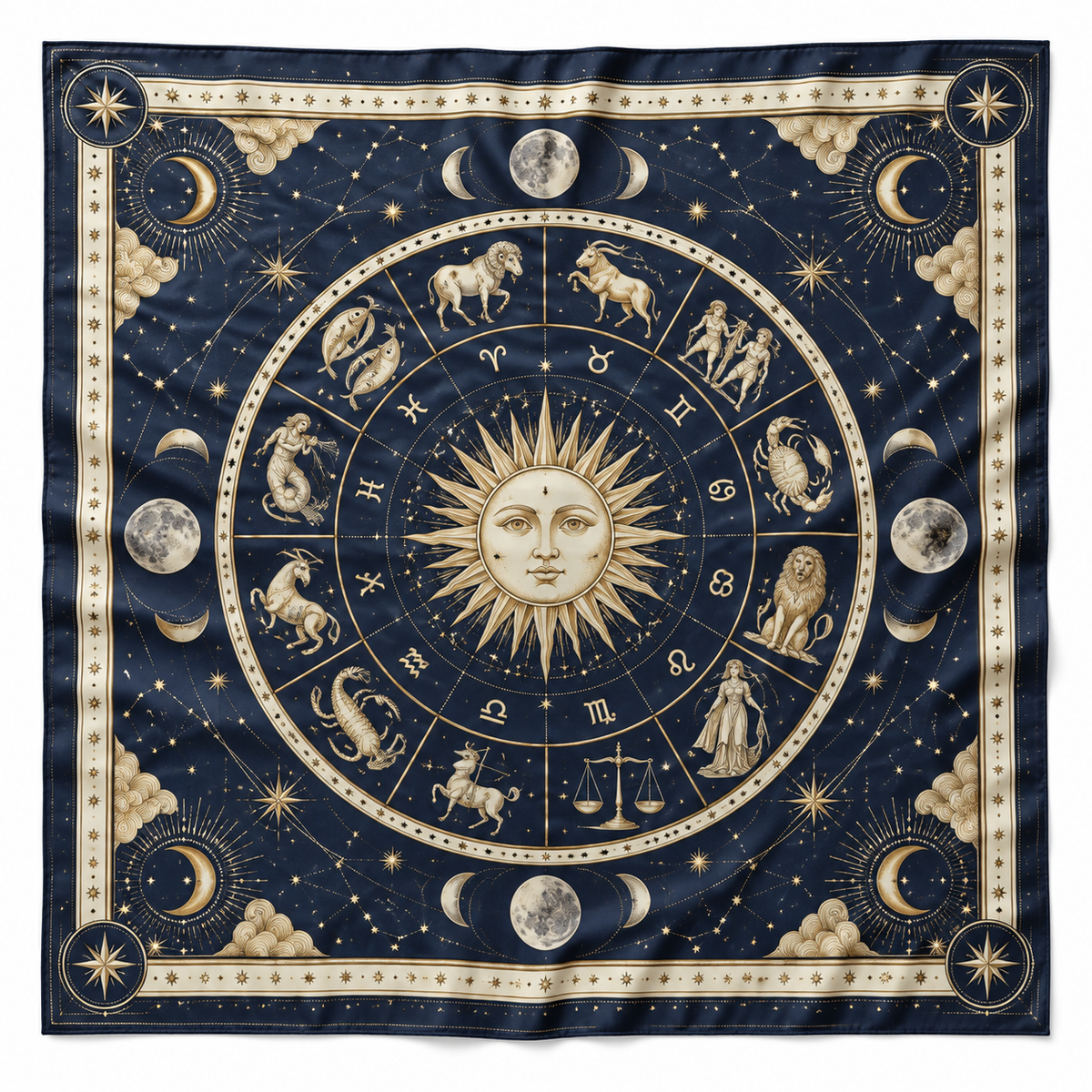 Celestial Zodiac Square Scarf