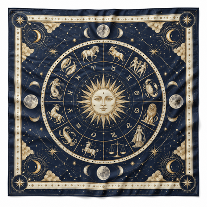 Celestial Zodiac Square Scarf
