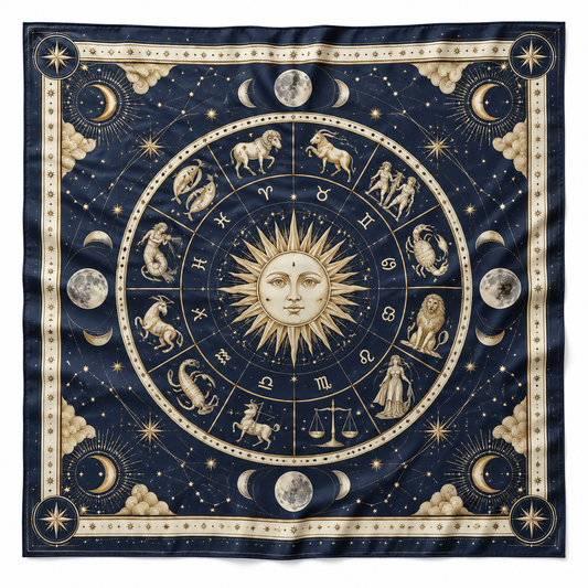 Celestial Zodiac Square Scarf