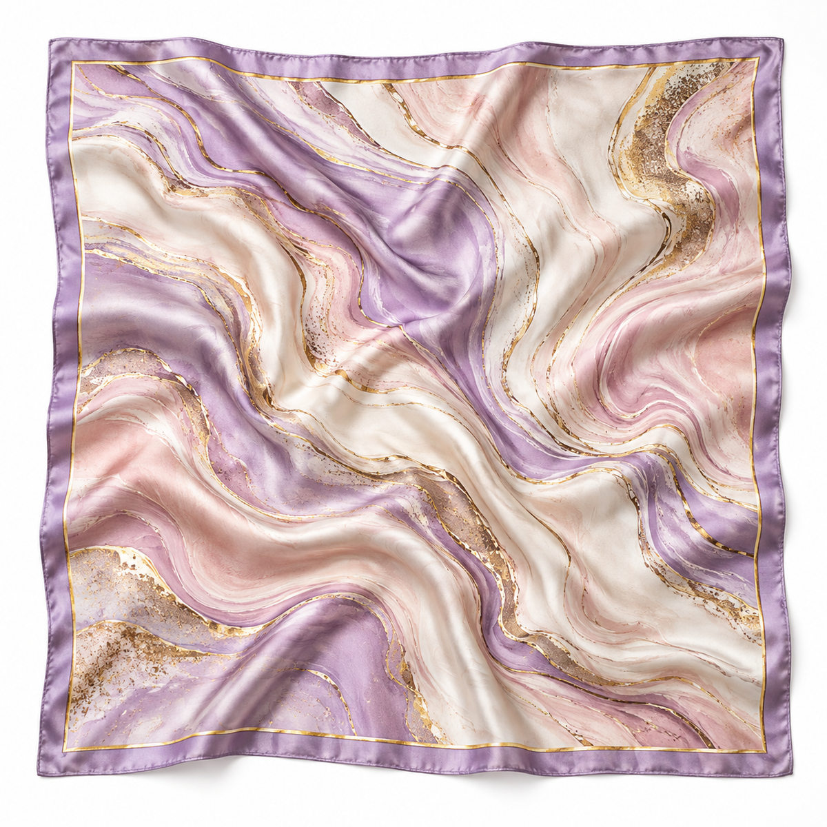 Pastel Marble Satin-Finish Scarf