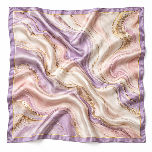 Pastel Marble Satin-Finish Scarf
