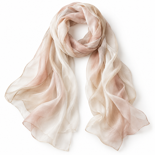 Sheer Neutral Chiffon-Style Scarf