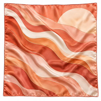 Abstract Sunset Satin-Finish Scarf