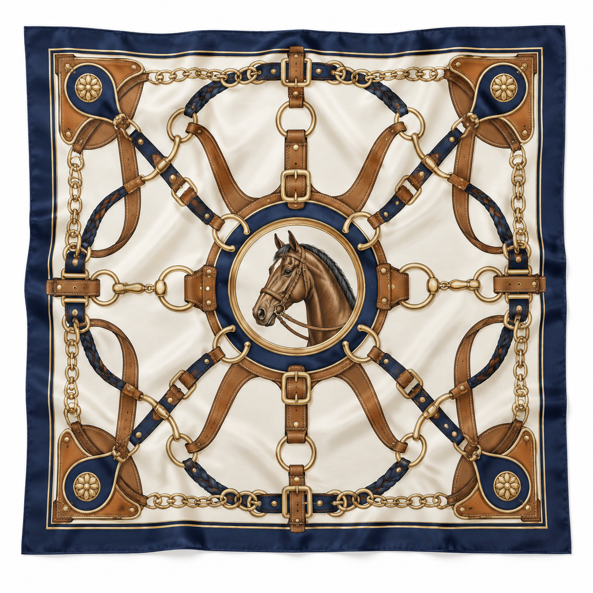 Equestrian Chain Square Scarf