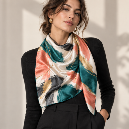 Abstract Brushstroke Square Scarf