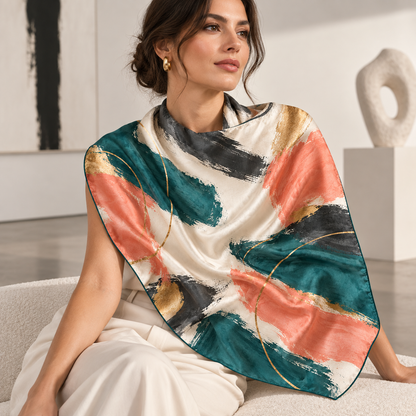 Abstract Brushstroke Square Scarf