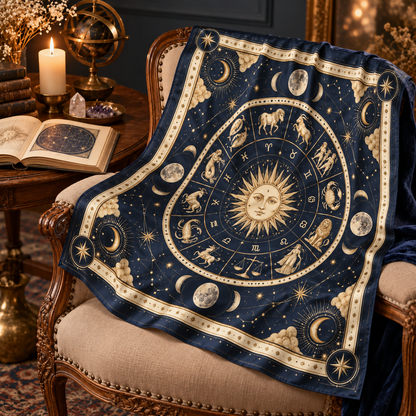 Celestial Zodiac Square Scarf