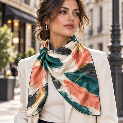 Abstract Brushstroke Square Scarf